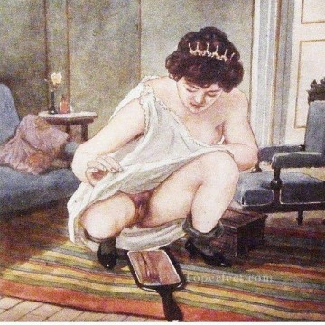 reloj vagina Gerda Wegener Erótico Adulto Pinturas al óleo